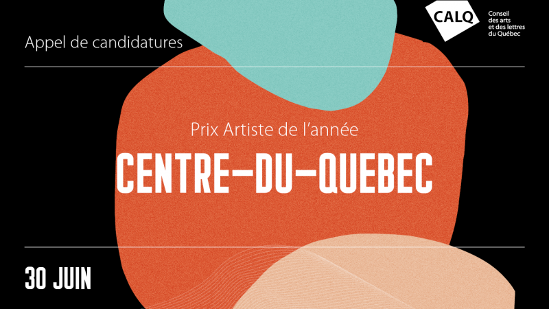 Appel de candidatures pour le Prix du CALQ - Artiste de l'année au Centre-du-Québec 2022