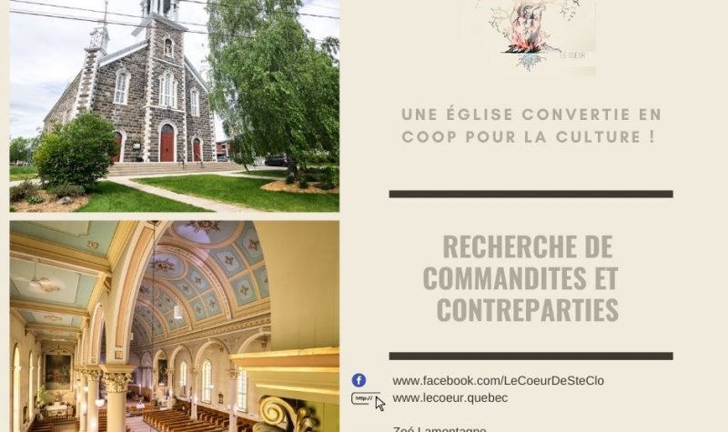 L'église de Sainte-Clotilde-de-Horton convertie en Coop du coeur pour la culture !