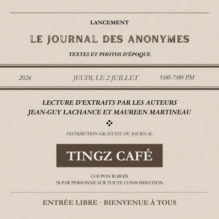 Lancement du Journal des Anonymes