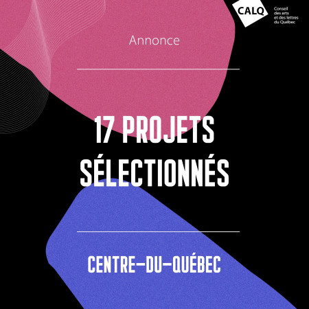 Un soutien financier pour 17 projets artistiques  et litt&eacute;raires au Centre-du-Qu&eacute;bec