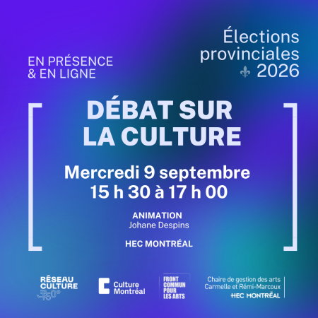 &Eacute;lections provinciales 2026 : D&eacute;bat sur la culture